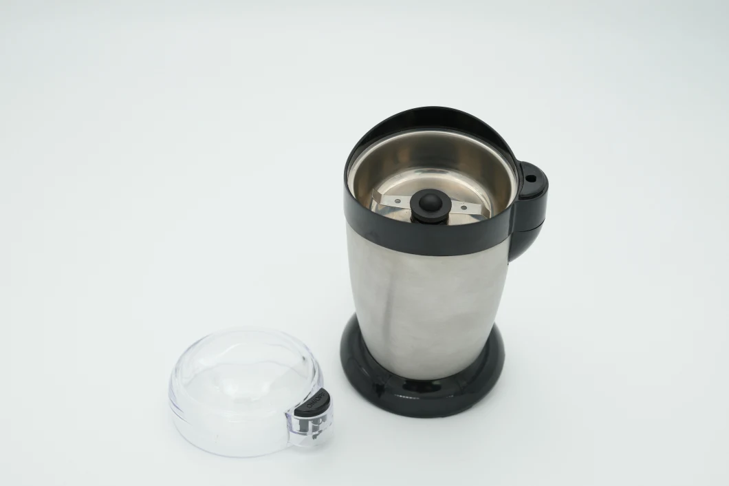 Electric Stainless Coffee and Nuts Grinder with SUS Blade and Transparent Lid