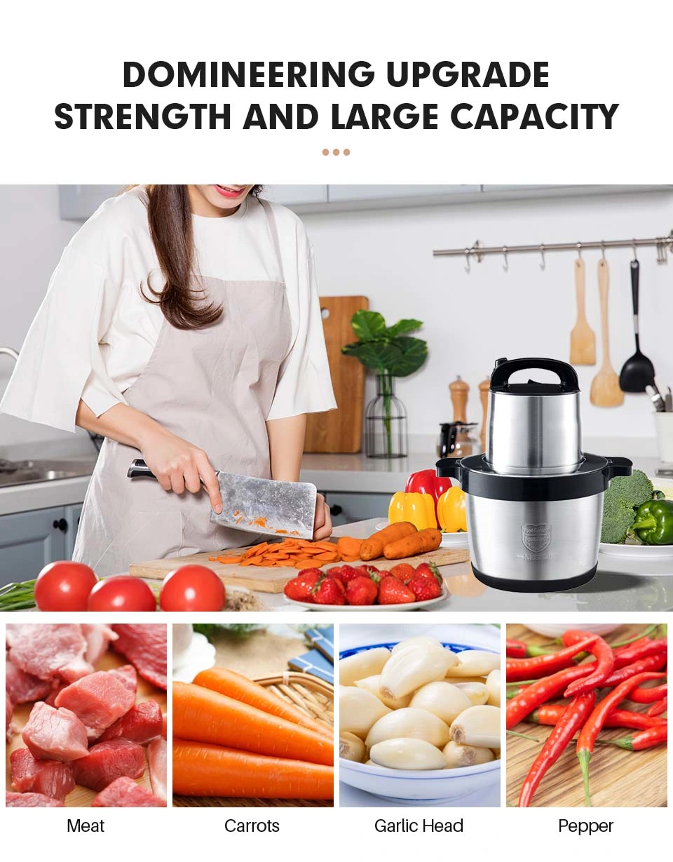 Restaurant Food Chopper Processor Stainless Steel Fufu Yam Pounding Machine Vegetable 6L 10L 12L Electric Meat Grinder Price for Food (300/400/800/1000/1200W)