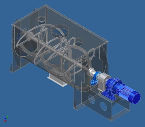 Miscelatore a nastro orizzontale ad alta efficienza per prodotti farmaceutici/chimici, miscelazione di materiali, miscelatore a doppia spirale, mangimi per animali, linee di produzione, mangimi/detergenti/spezie